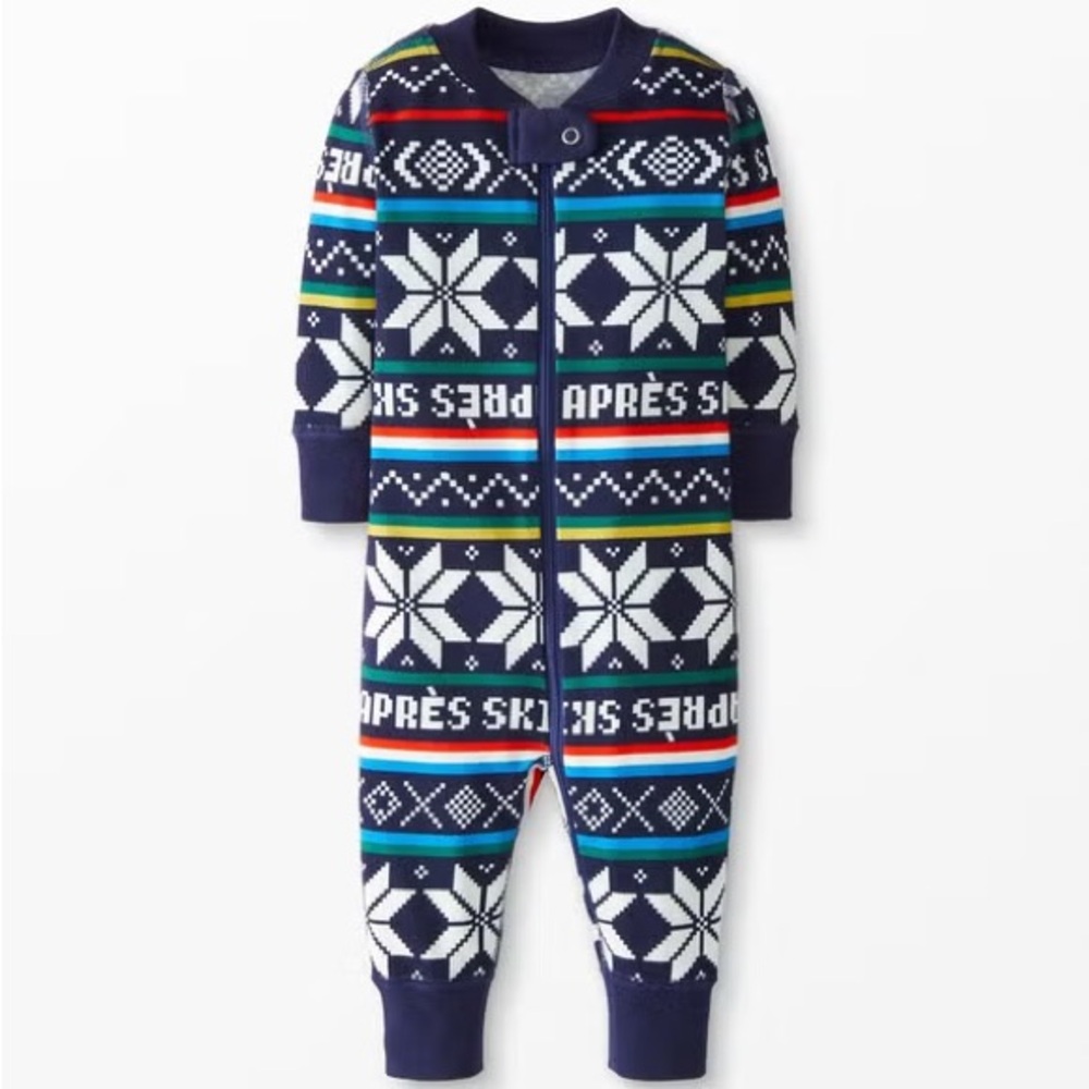 Hanna Andersson apres ski Festive Snowflake Onesie organic 6-12 months
